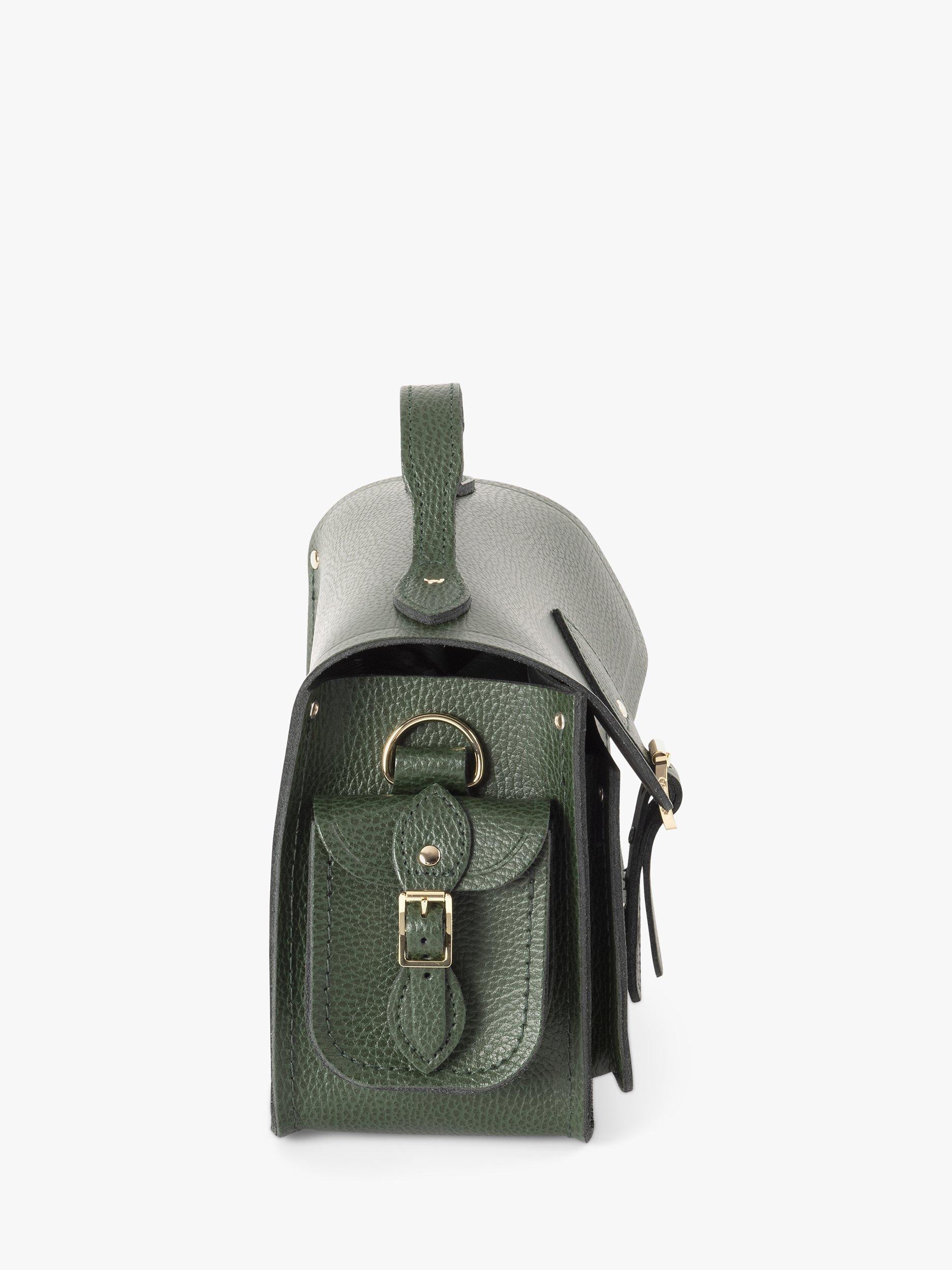 Product image 3 of 6, which shows Cambridge Satchel The Small Traveller Leather Bag, Racing Green