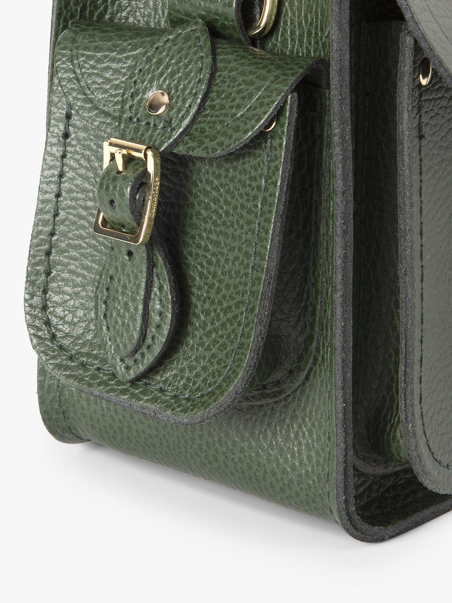 Product image 4 of 6, which shows Cambridge Satchel The Small Traveller Leather Bag, Racing Green