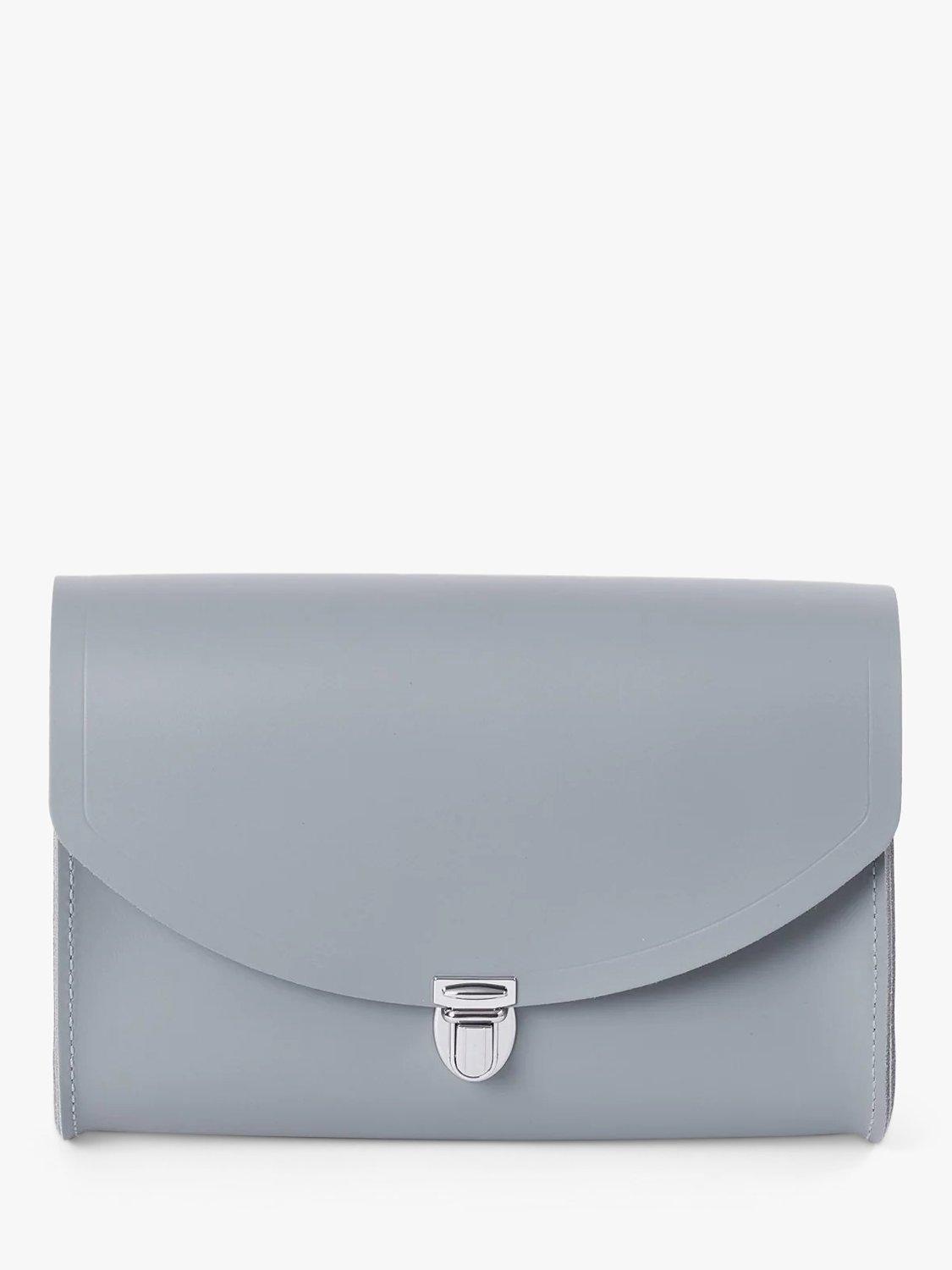 Cambridge Satchel The New Large Pushlock Leather Shoulder Bag, French Grey