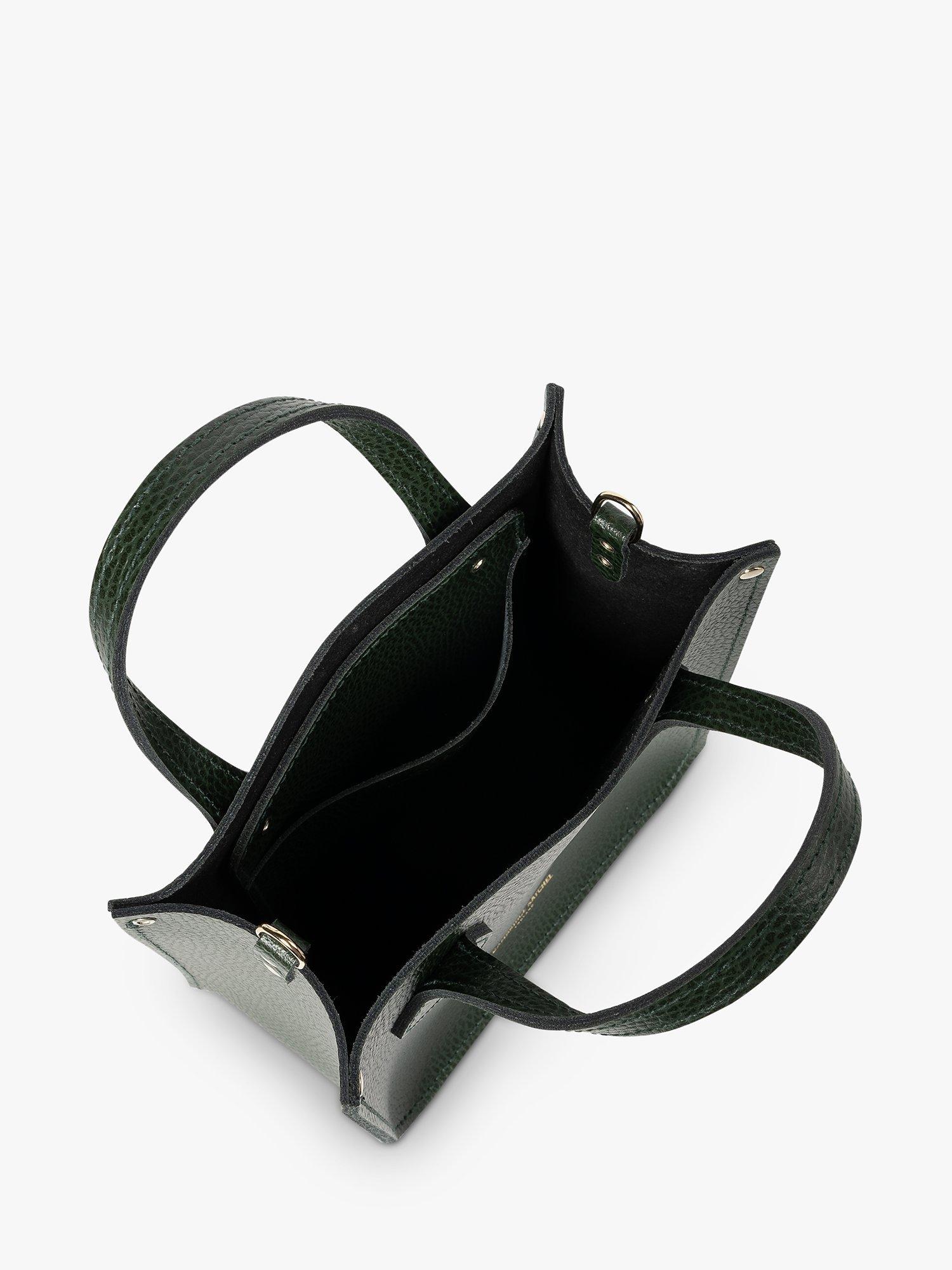 Product image 8 of 8, which shows Cambridge Satchel The Mini Tote Celtic Grain Leather Bag, Racing Green
