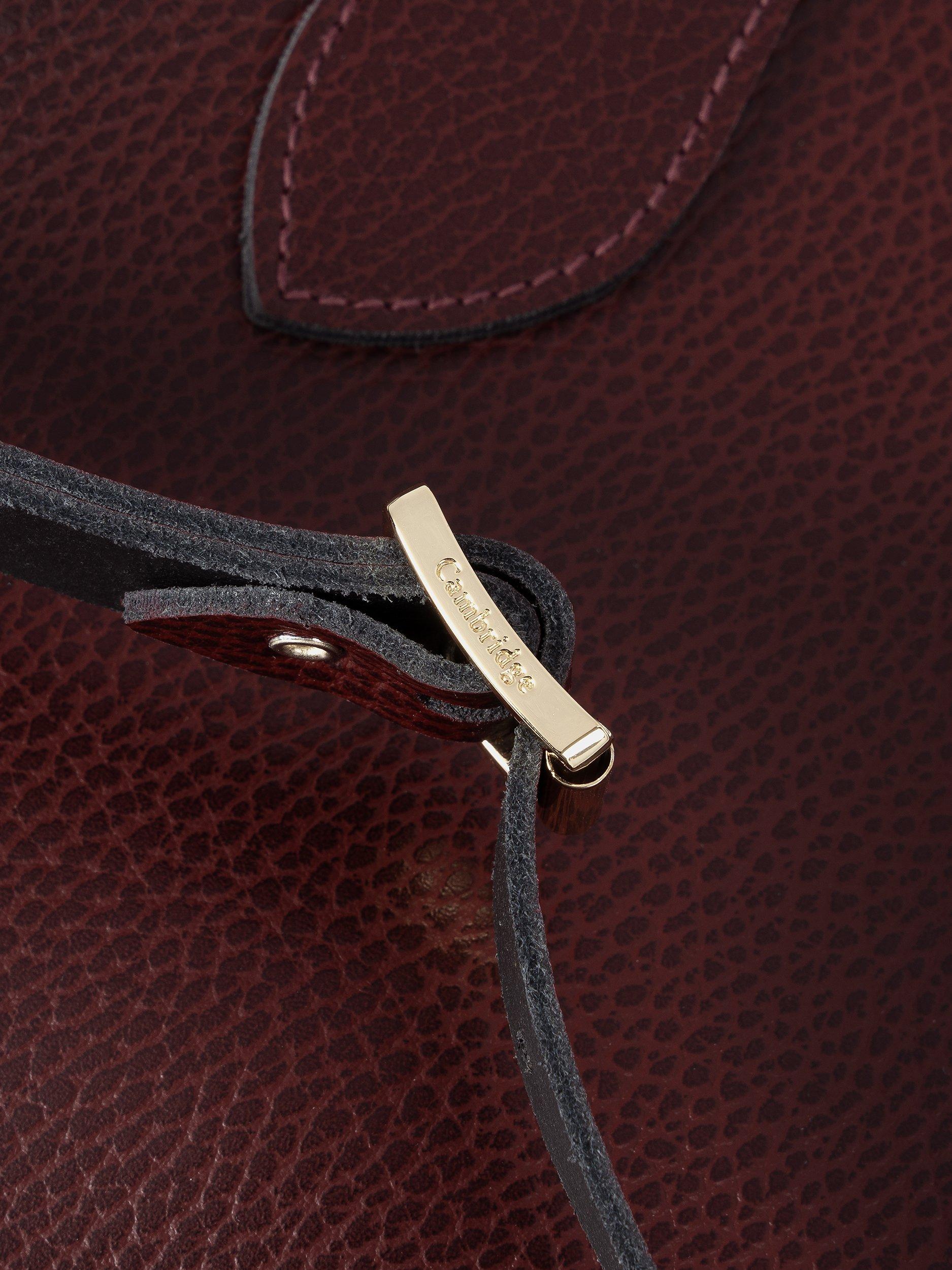 Product image 6 of 9, which shows Cambridge Satchel The Mini Tote Celtic Grain Leather Bag, Oxblood