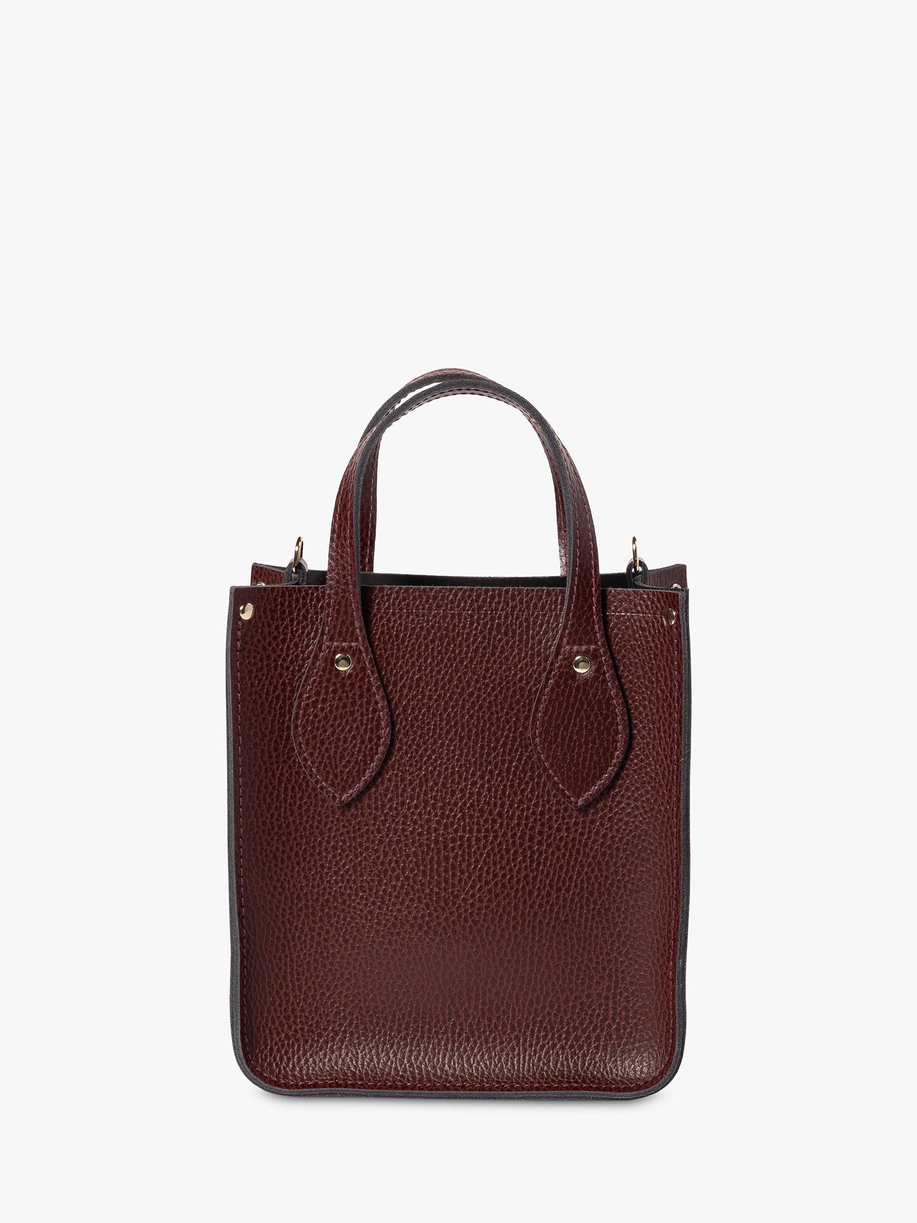 Product image 9 of 9, which shows Cambridge Satchel The Mini Tote Celtic Grain Leather Bag, Oxblood