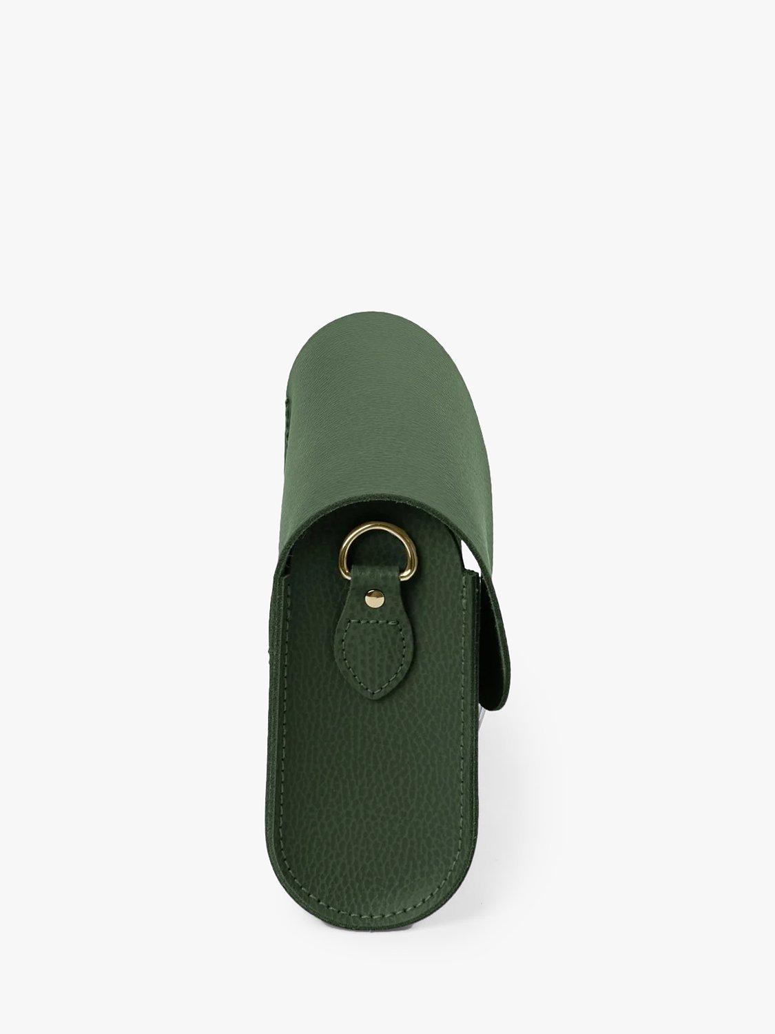 Product image 3 of 5, which shows Cambridge Satchel The New Large Pushlock Celtic Grain Leather Shoulder Bag, Racing Green