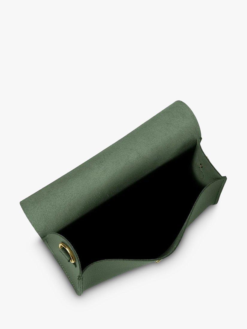 Product image 4 of 5, which shows Cambridge Satchel The New Large Pushlock Celtic Grain Leather Shoulder Bag, Racing Green