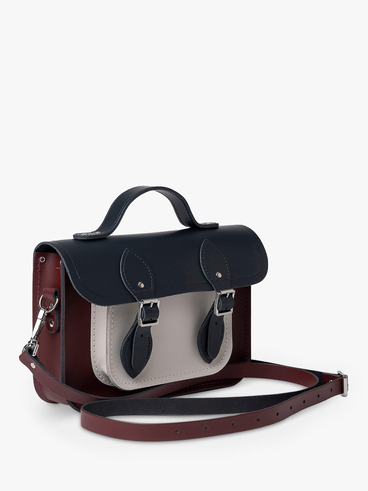 Cambridge Satchel 11 Inch Leather Batchel, Clay/Oxblood/Navy