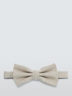 John Lewis Linen Bow Tie, Stone, Stone