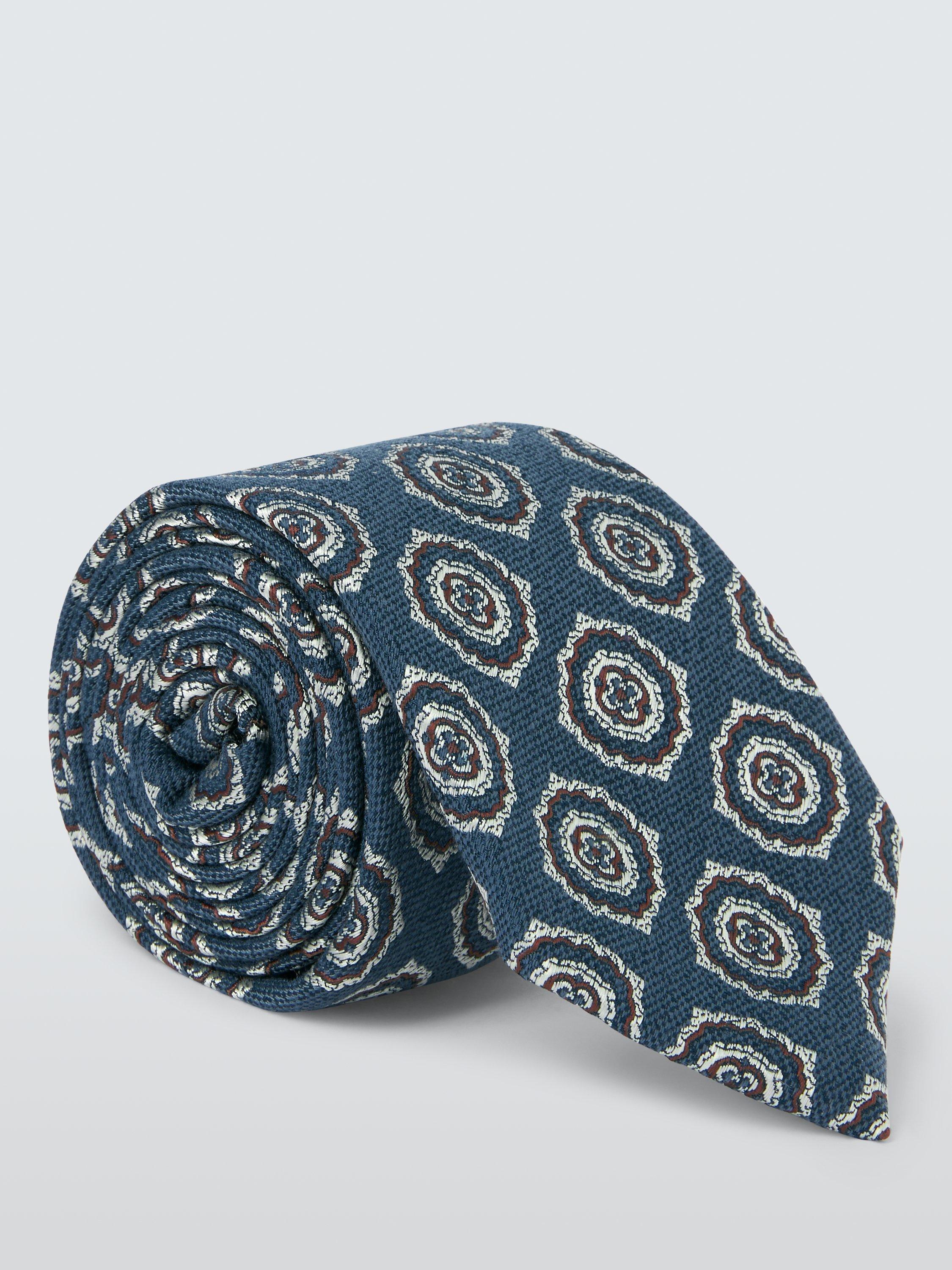 John Lewis Woven Foulard Tie, Navy