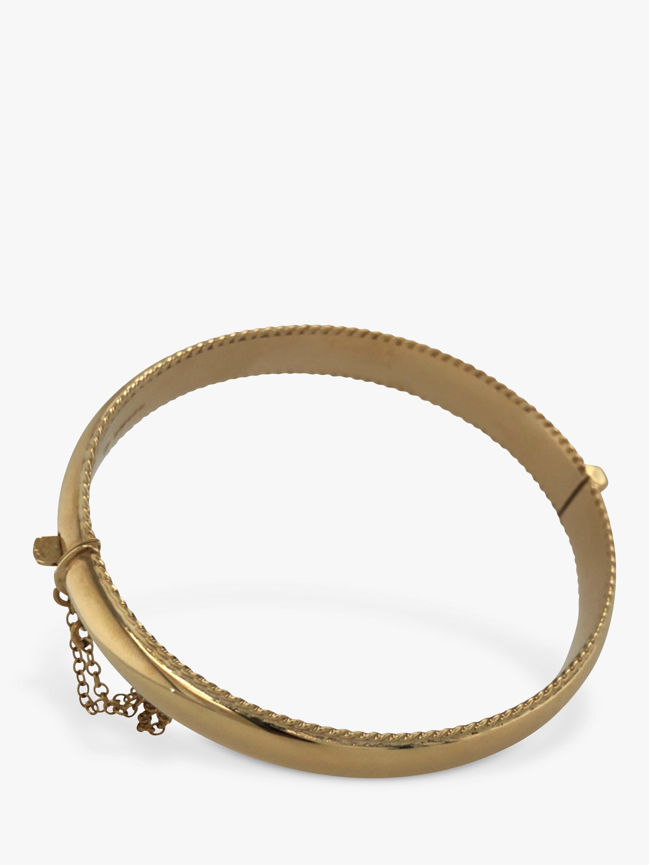 Vintage Fine Jewellery Pre-Loved 9ct Yellow Gold Rope Edge Bangle, Dated Birmingham 1995