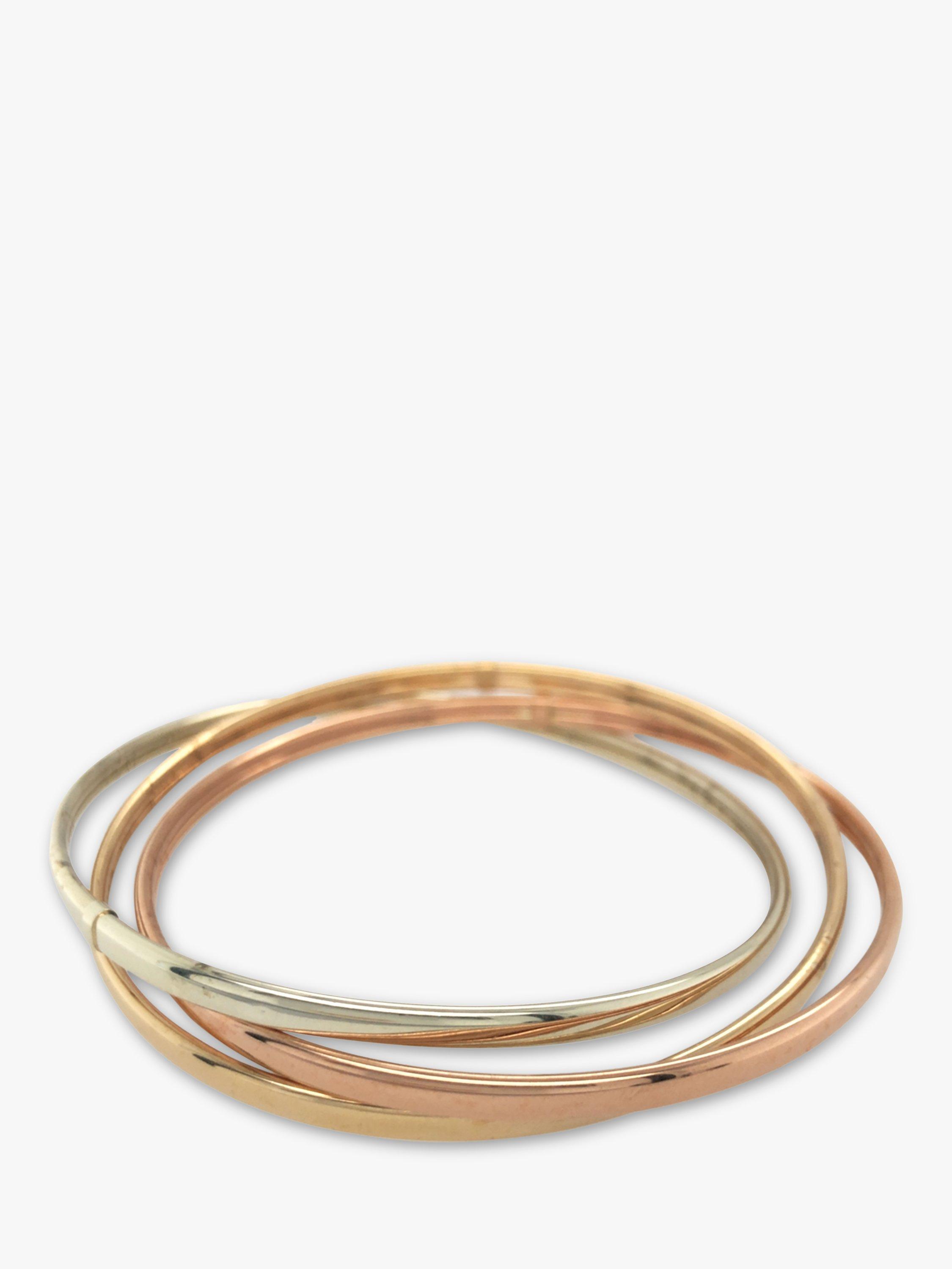 Vintage Fine Jewellery Pre-Loved 9ct Gold Bangle, Pack of 3, Dated Circa 1980s