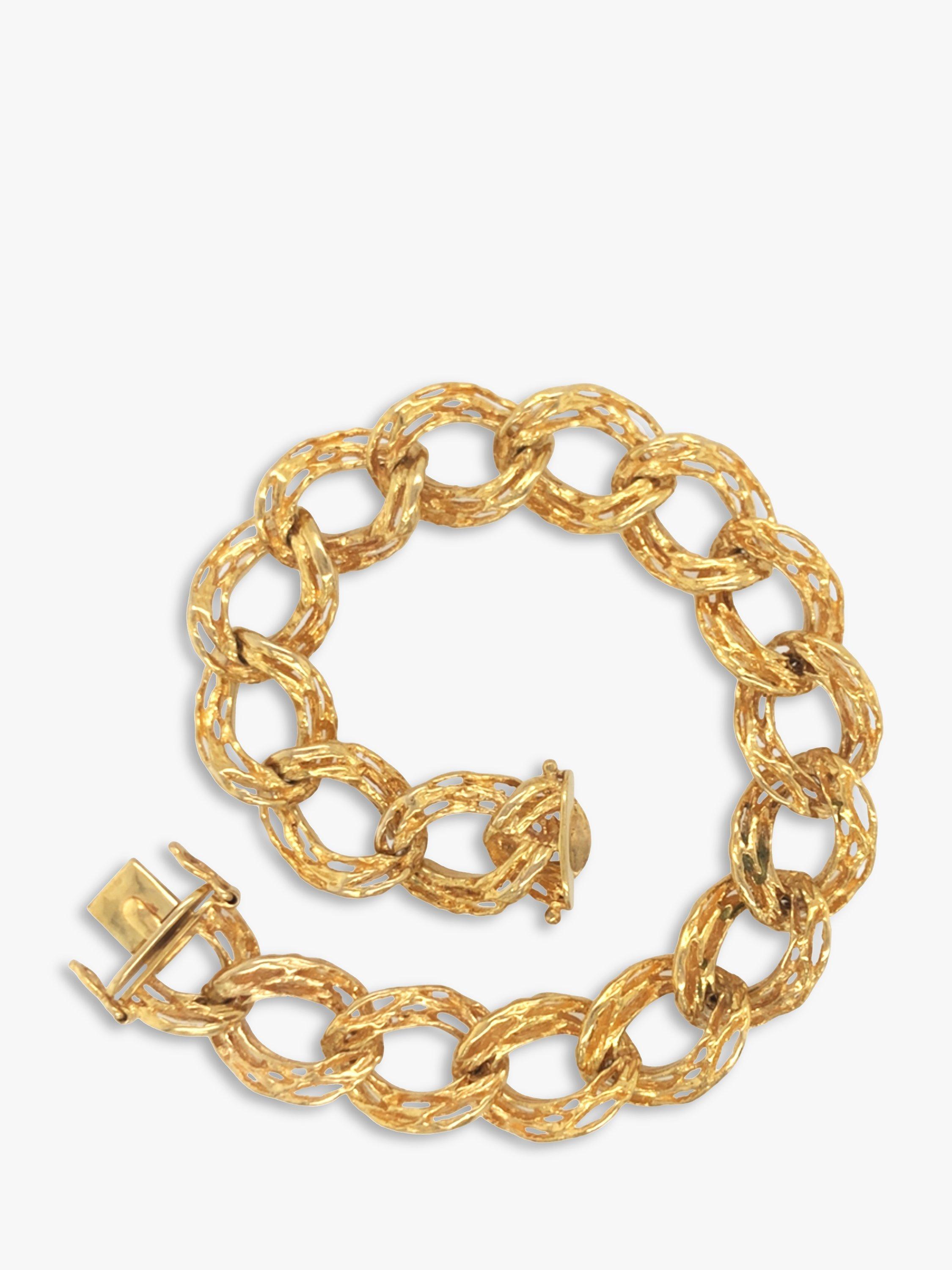 Vintage Fine Jewellery Pre-Loved 9ct Yellow Gold Fancy Curb Link Bracelet, Dated London 1977