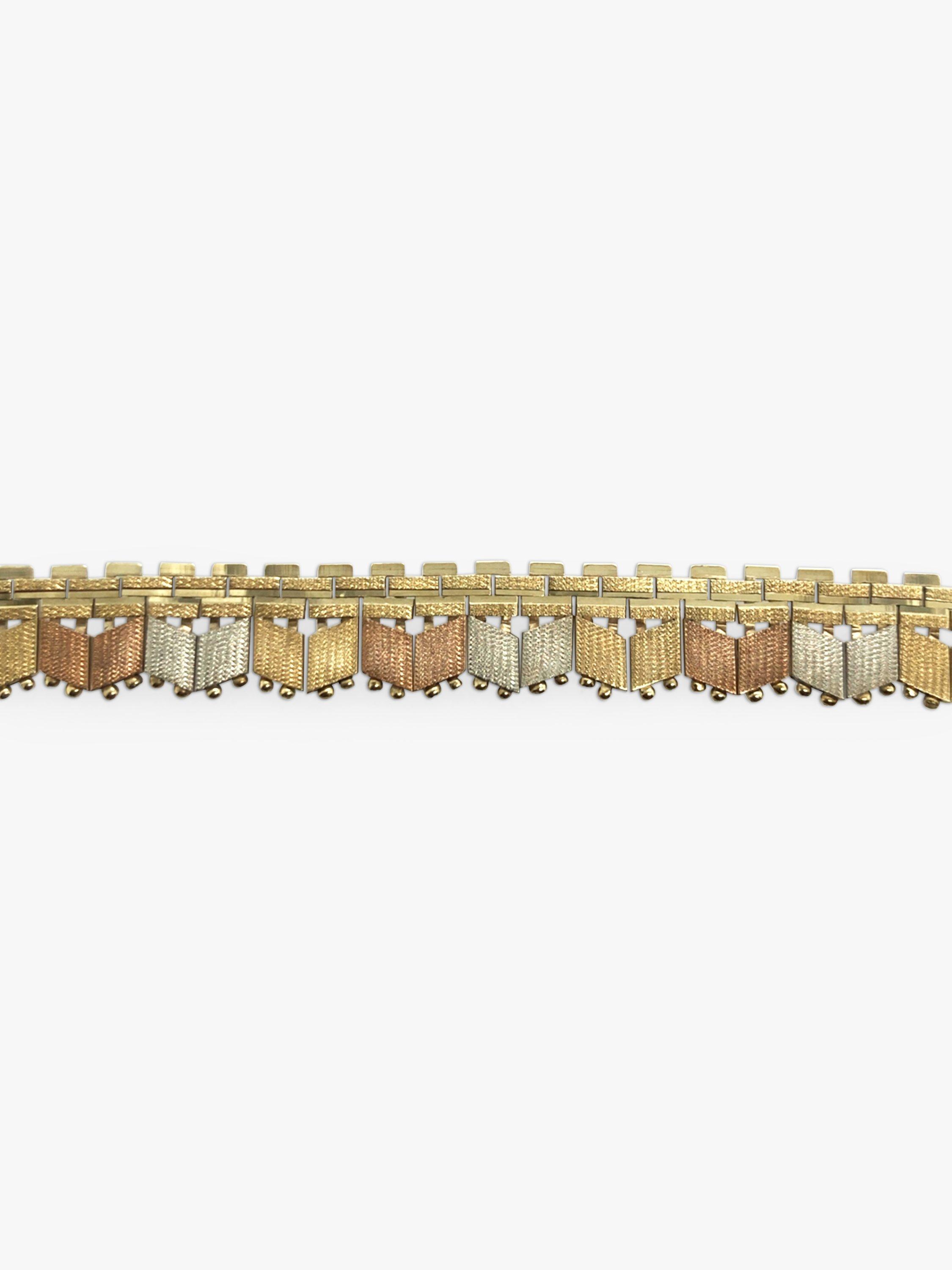 Product image 4 of 7, which shows Vintage Fine Jewellery Pre-Loved 9ct Yellow, Rose & White Fringe Collar Necklace, Dated London 1978