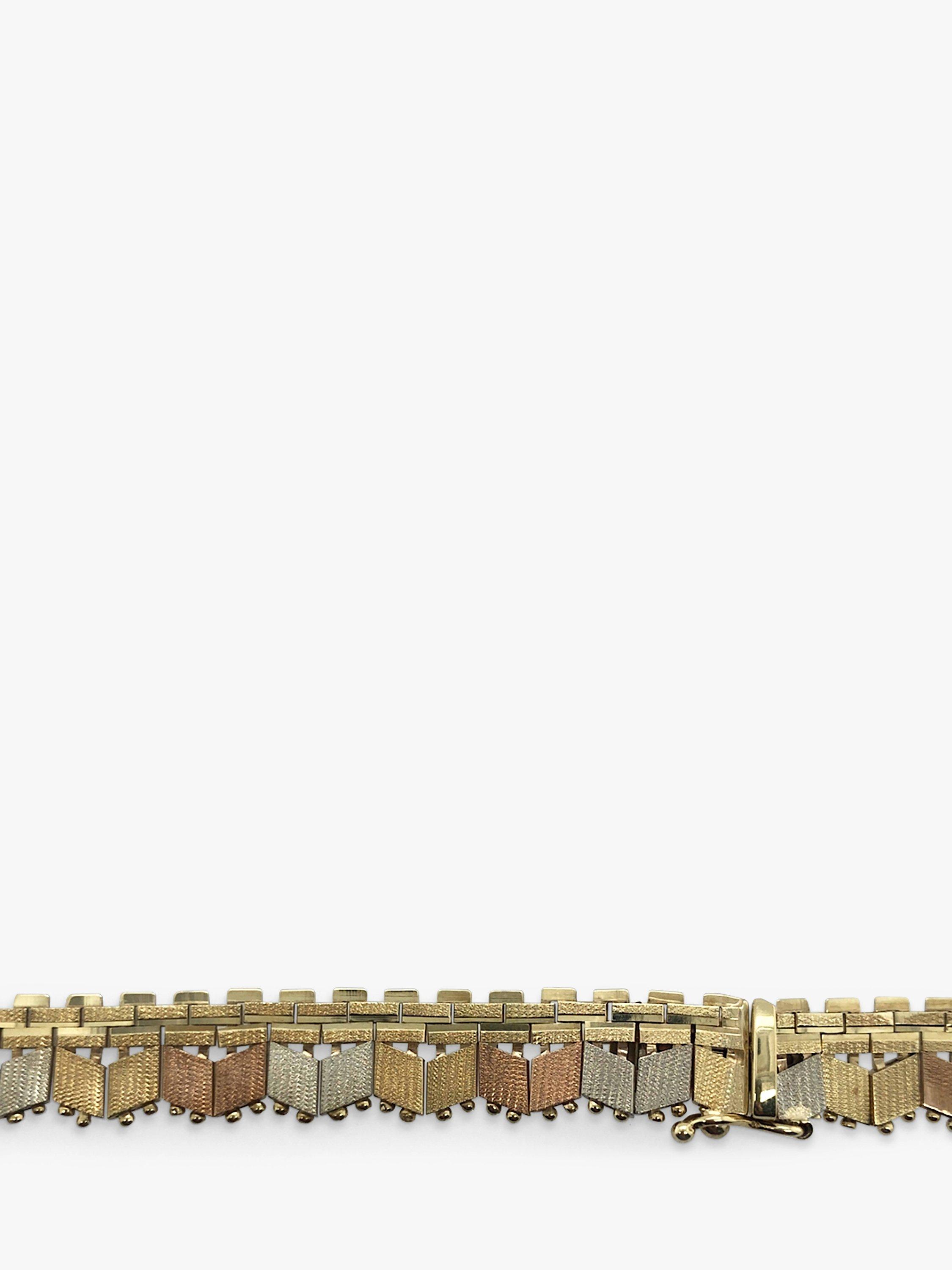 Product image 5 of 7, which shows Vintage Fine Jewellery Pre-Loved 9ct Yellow, Rose & White Fringe Collar Necklace, Dated London 1978