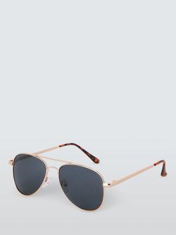 John Lewis Kids' Aviator Sunglasses, Gold, Gold