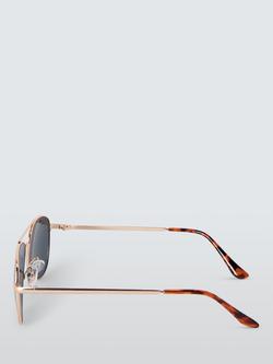 John Lewis Kids' Aviator Sunglasses, Gold - view 2, Gold
