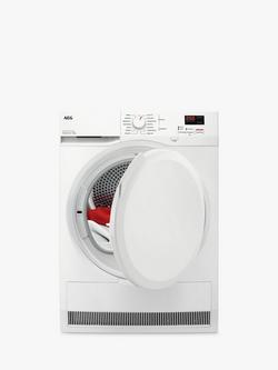 AEG 7000 TR708L0B Freestanding Heat PumpTumble Dryer, 8kg Load, White, White