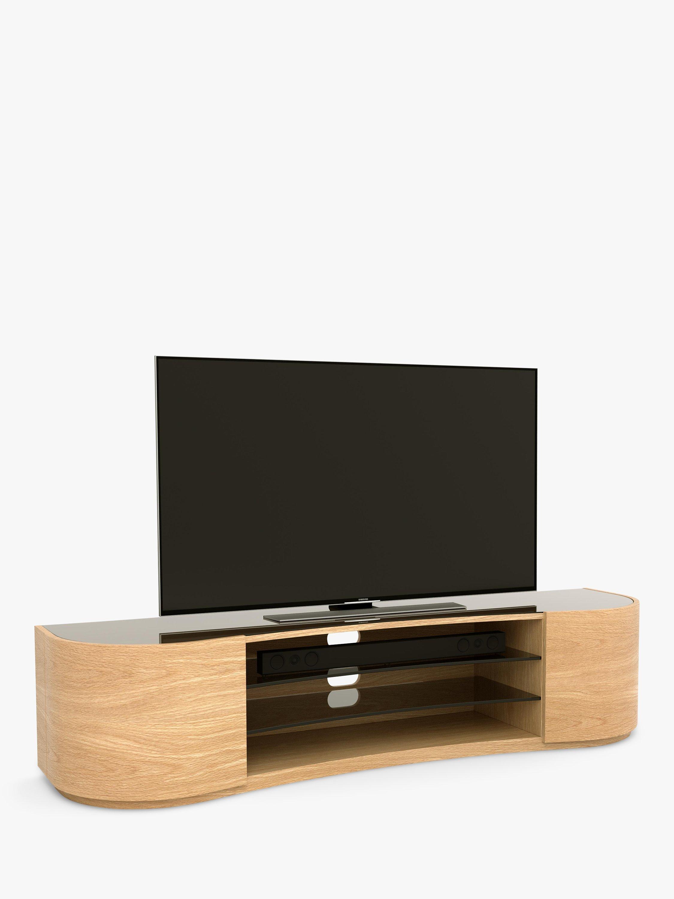 Tom Schneider Undulate TV Stand for TVs up to 85", Natural Oak