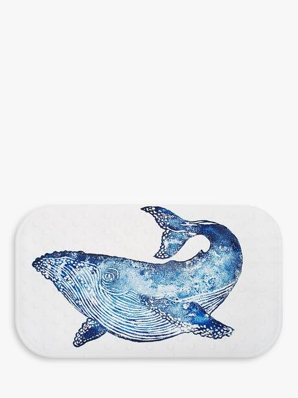 BlissHome Creatures Whale In-Bath Mat, Blue, Blue