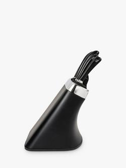 Robert Welch Signature Filled Knife Block & Sharpener Set, 6 Piece - view 2, Black