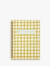 John Lewis A5 Check Notebook, Yellow