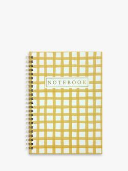 John Lewis A5 Check Notebook, Yellow, Yellow
