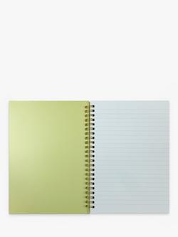 John Lewis A5 Leaf Notebook, Green - view 2, Green