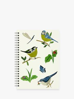 John Lewis A5 Birds Spiral Notebook, Multi, Multi