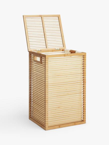 John Lewis Bamboo Laundry Basket, Natural - view 2, Natural