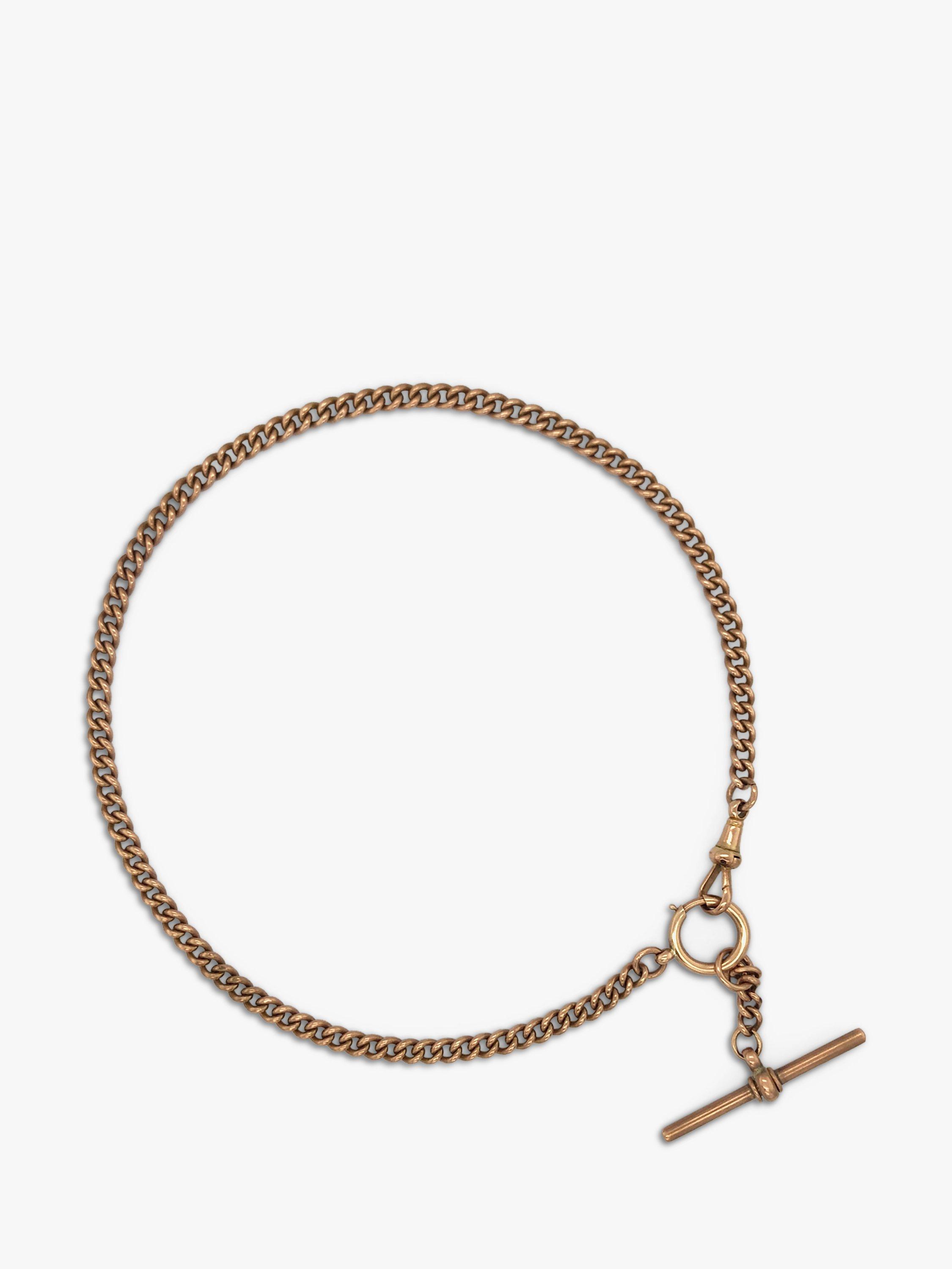 Vintage Fine Jewellery Pre-Loved 9ct Rose Gold Curb Link Collar Necklace, Dated Circa 1900s