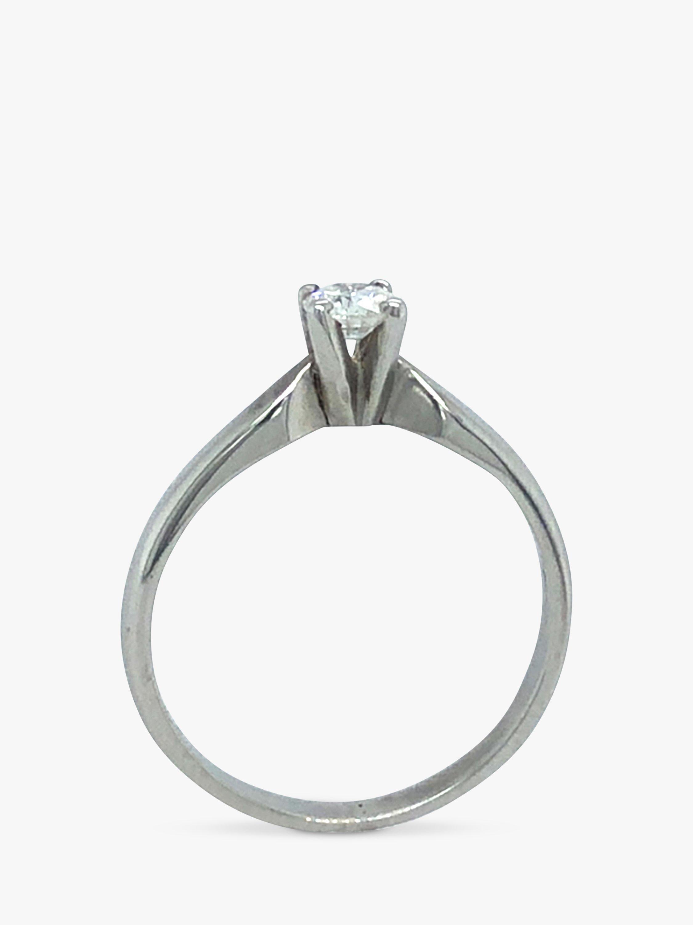 Vintage Fine Jewellery Pre-Loved Platinum Solitaire Diamond Ring, Dated Circa 2000s