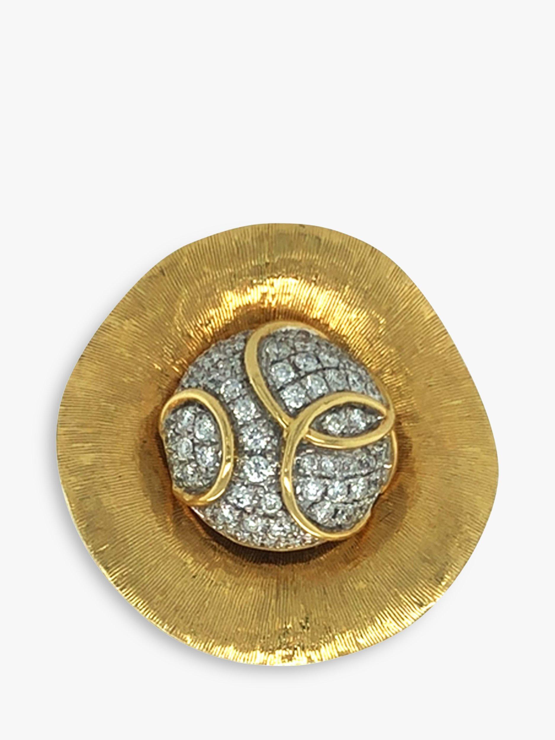 Vintage Fine Jewellery Pre-Loved 18ct Yellow Gold Diamond Statement Ring, Dated Circa 1990s