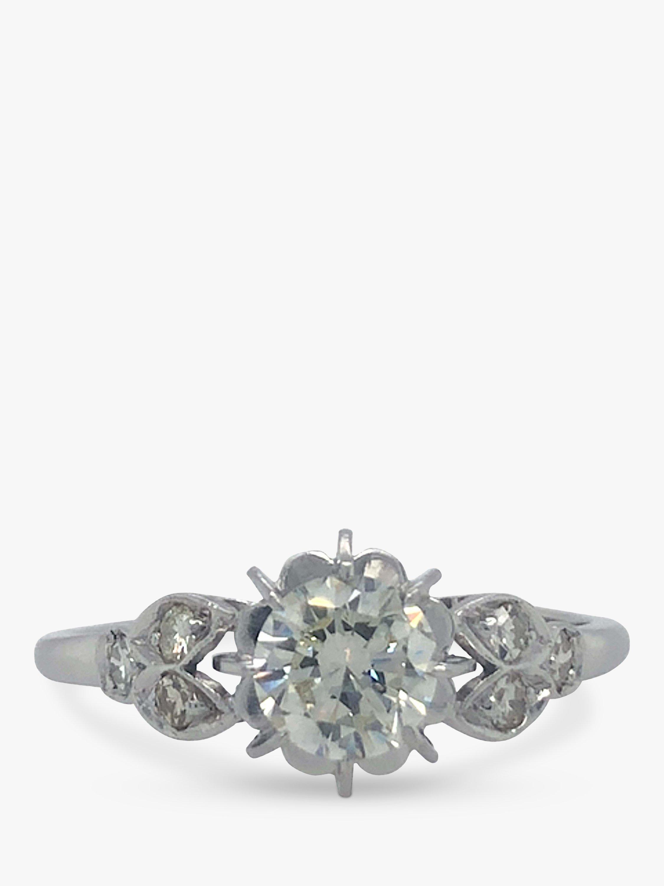 Vintage Fine Jewellery Pre-Loved 18ct White Gold Brilliant Cut Diamond Cluster Ring