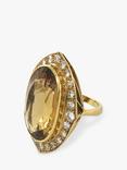 Vintage Fine Jewellery Pre-Loved 18ct Yellow Gold Diamond & Oval Citrine Ring, Dated Circa 1960s