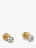 Vintage Fine Jewellery Pre-Loved 18ct White & Yellow Gold Diamond Stud Earrings