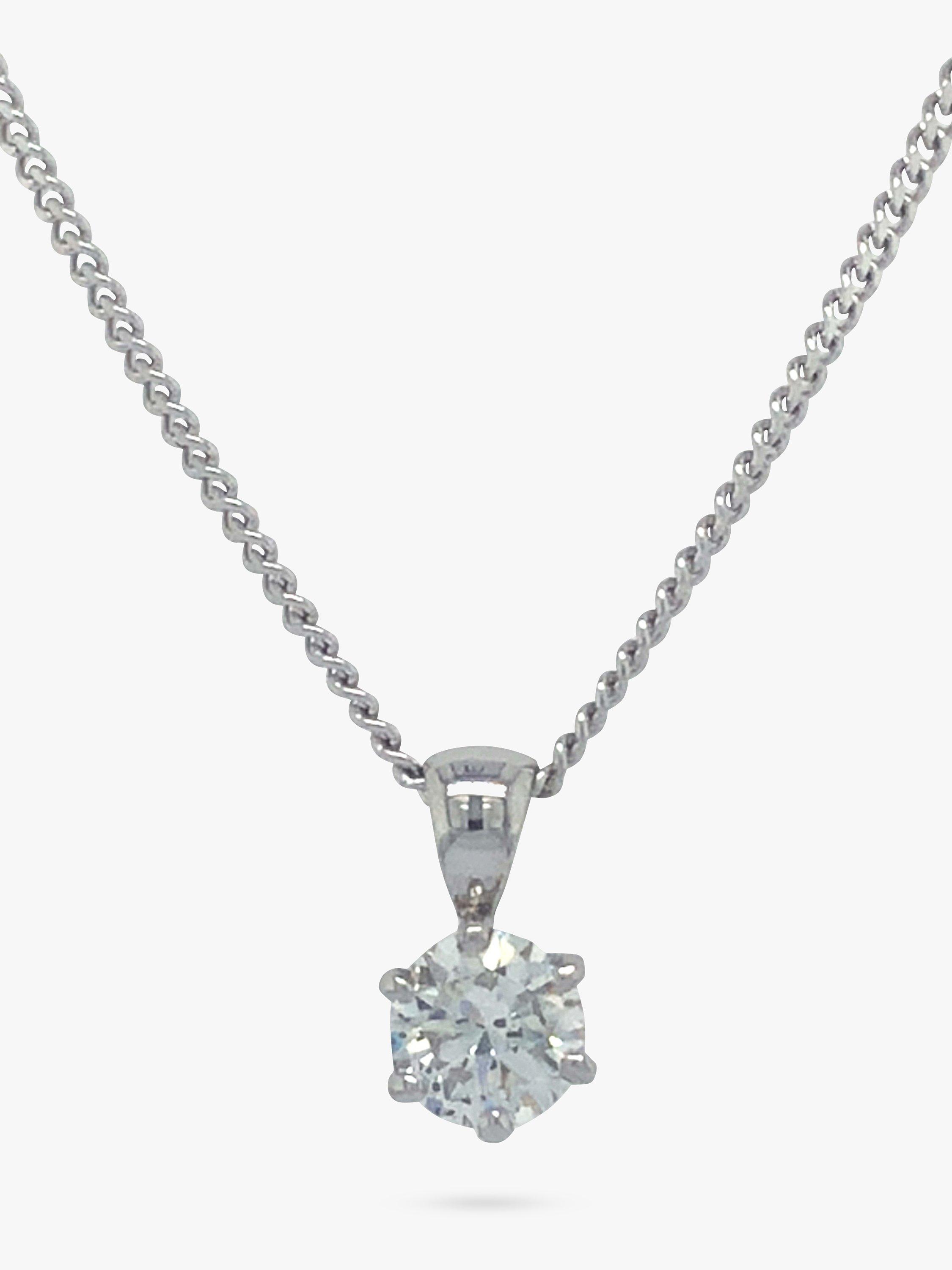 Vintage Fine Jewellery Pre-Loved 18ct White Gold Diamond Pendant Necklace, Dated London 2007