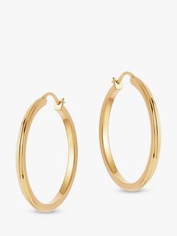 Astley Clarke Textured Hoop Earrings, Gold, Gold