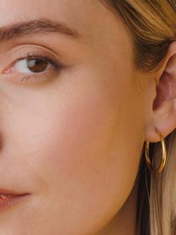Astley Clarke Textured Hoop Earrings, Gold - view 2, Gold