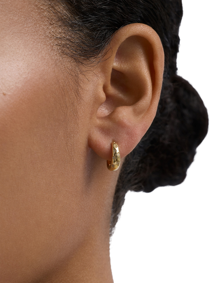 Astley Clarke Celestial North Star White Sapphire Huggie Hoop Earrings - view 2, Gold