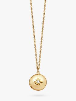 Astley Clarke Biography White Sapphire Star Locket Pendant Necklace, Gold, Gold