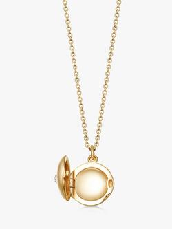 Astley Clarke Biography White Sapphire Star Locket Pendant Necklace, Gold - view 2, Gold