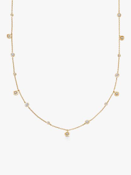 Astley Clarke Celestial North Star White Sapphire Station Necklace, Gold