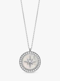 Astley Clarke Semi-Precious Stone Star Locket Necklace, Silver/Mother of Pearl, Silver/Mother of Pearl