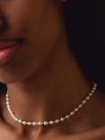 Astley Clarke Stilla Pearl and Bead Choker Necklace, Gold/White
