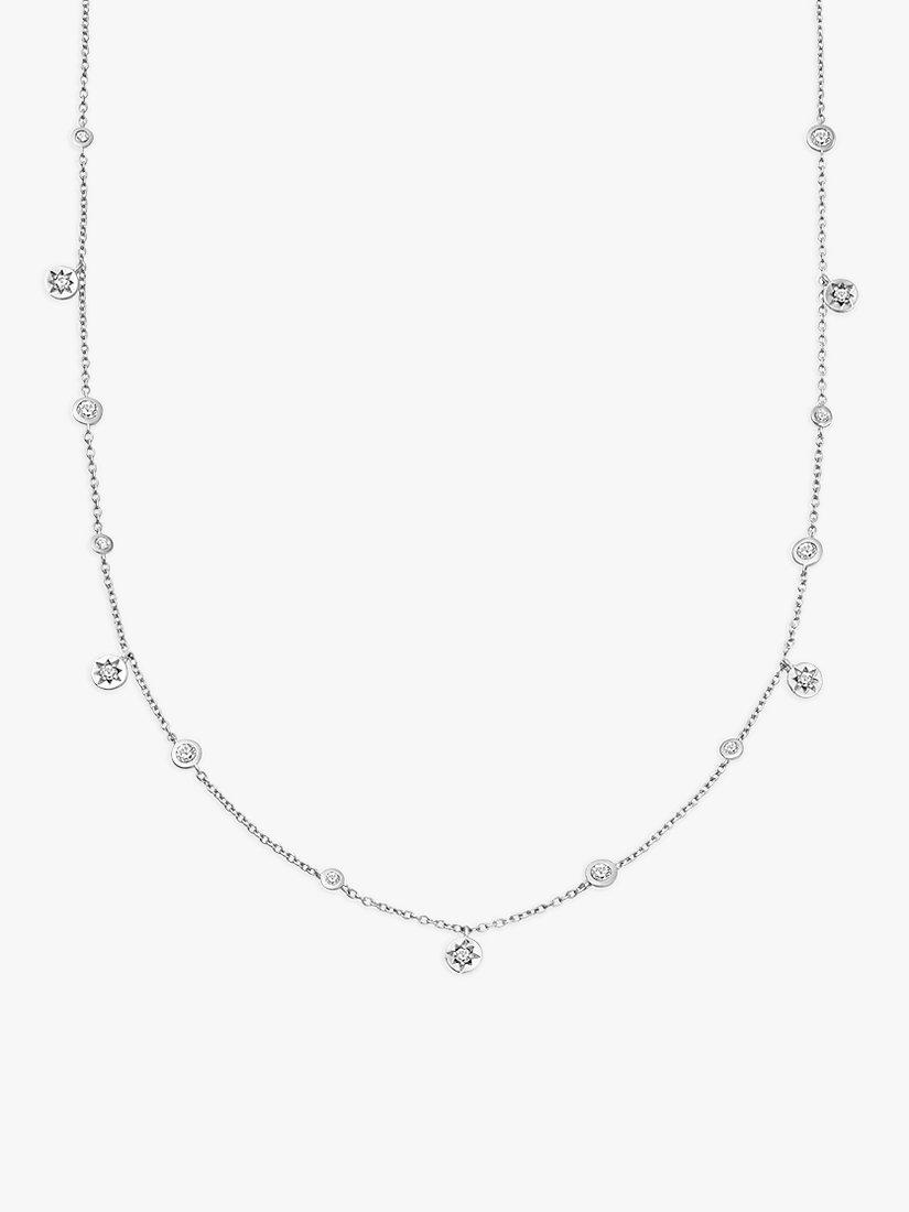 Product image 1 of 2, which shows Astley Clarke Celestial North Star White Sapphire Station Necklace, Silver