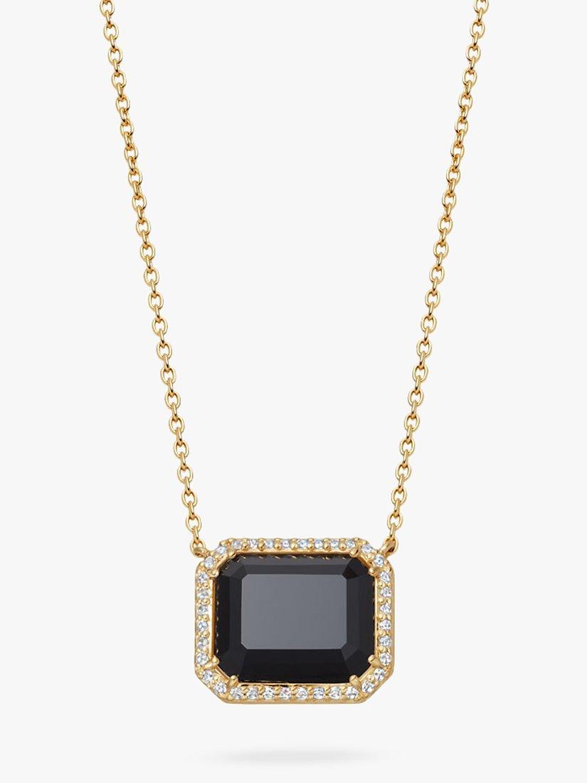 Astley Clarke Black Onyx Pendant Necklace, Gold/Black