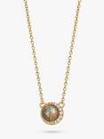 Astley Clarke Semi-Precious Disc Pendant Necklace, Gold/Labradorite