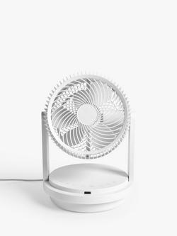 John Lewis Circulator Desk Fan, White - view 2, White