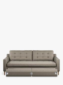 John Lewis Draper II Large 3 Seater Motion Sofa, Light Leg, Aquaclean Aston Natural, Aquaclean Aston Natural