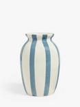 John Lewis Hand Painted Striped Stoneware Vase, H18cm