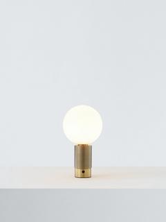 John Lewis Monty Rechargeable LED Table Lamp, Matte Antique Brass