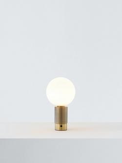 John Lewis Monty Rechargeable LED Table Lamp, Matte Antique Brass, Matte Antique Brass